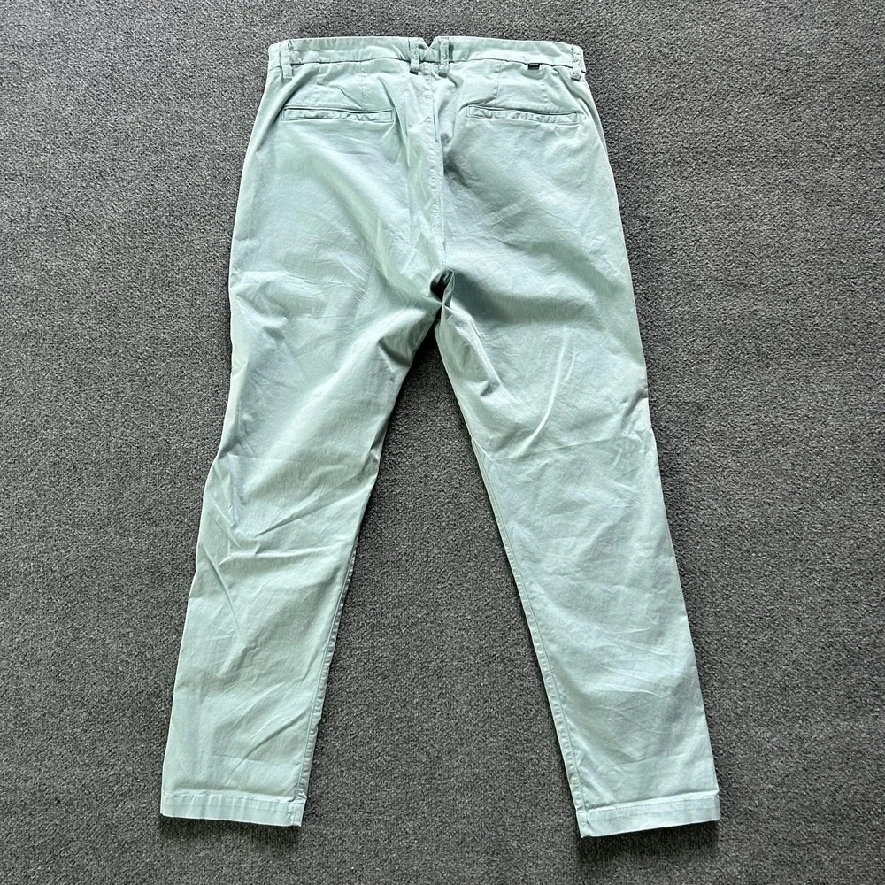 Shore Pants Mens 36x30 Green Stretch Chino Canvas Made USA Casual Spring